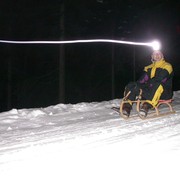 Night time sledge ride