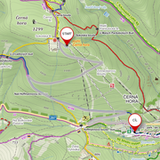 Trasa 1 mapa - žlutá